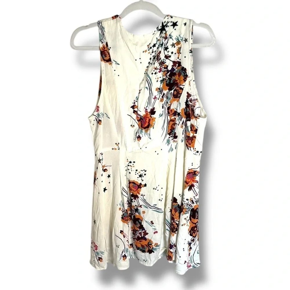 Free People Back to Basics Floral Print Wrap Tunic Size Large